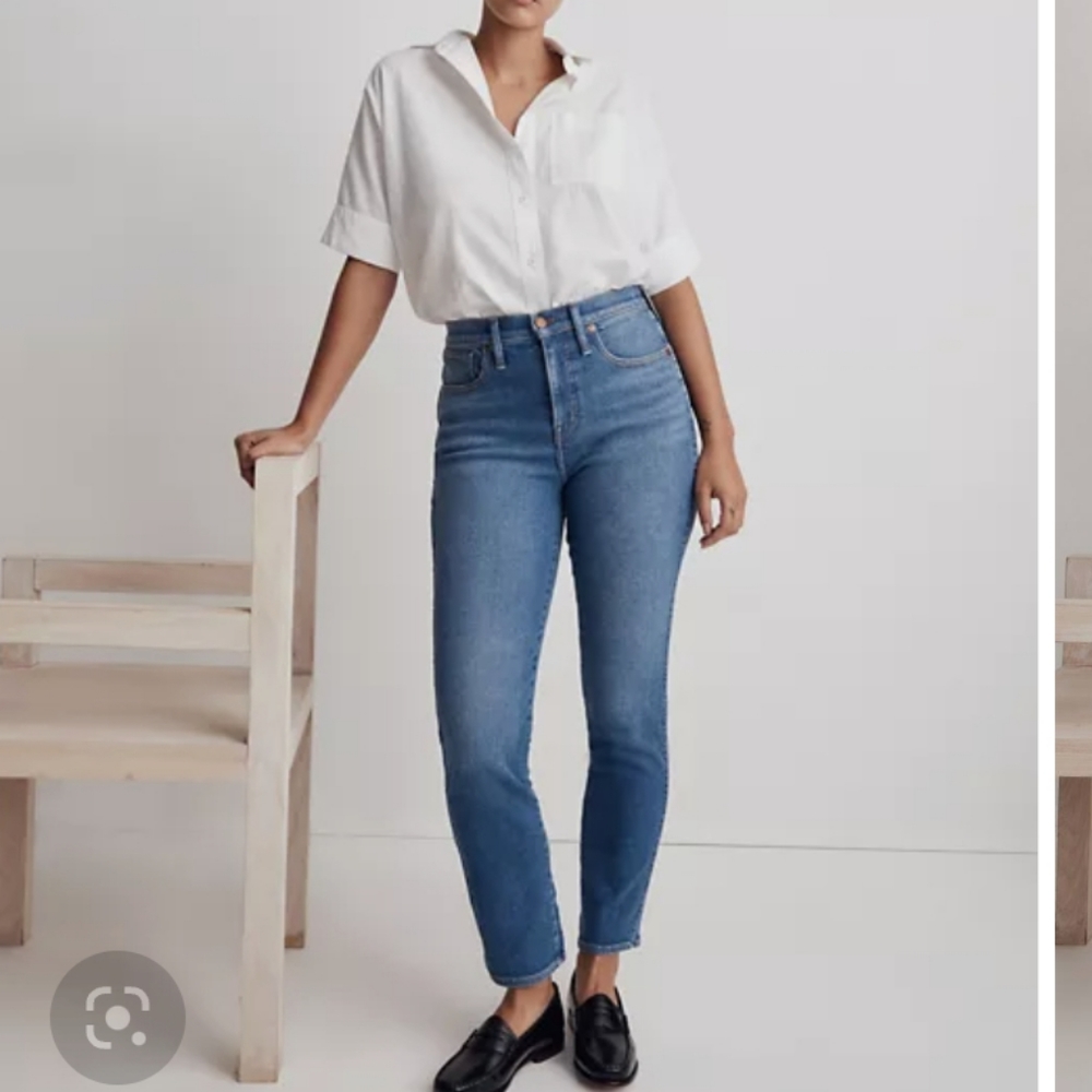 Madewell Size 27 Curvy Stovepipe Jeans in Leaside Wash High Rise Stretch